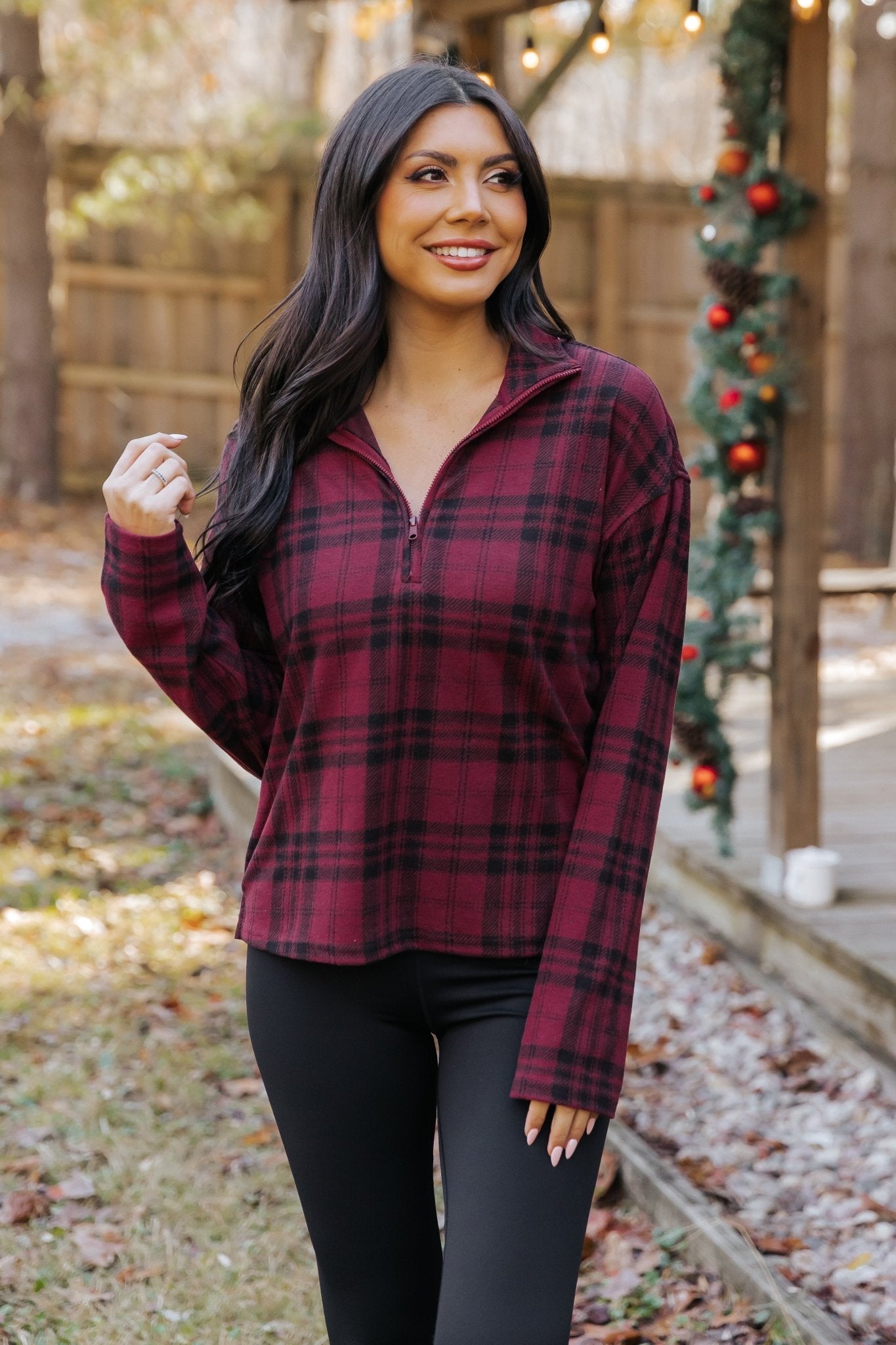 Thread and Supply Amani Plaid Zip Pullover - Magnolia Boutique