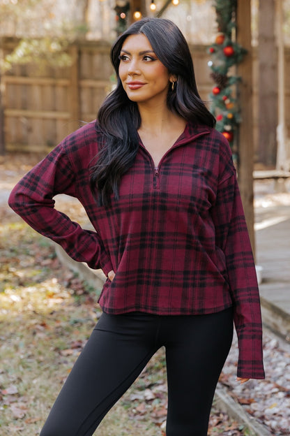 Thread and Supply Amani Plaid Zip Pullover - Magnolia Boutique