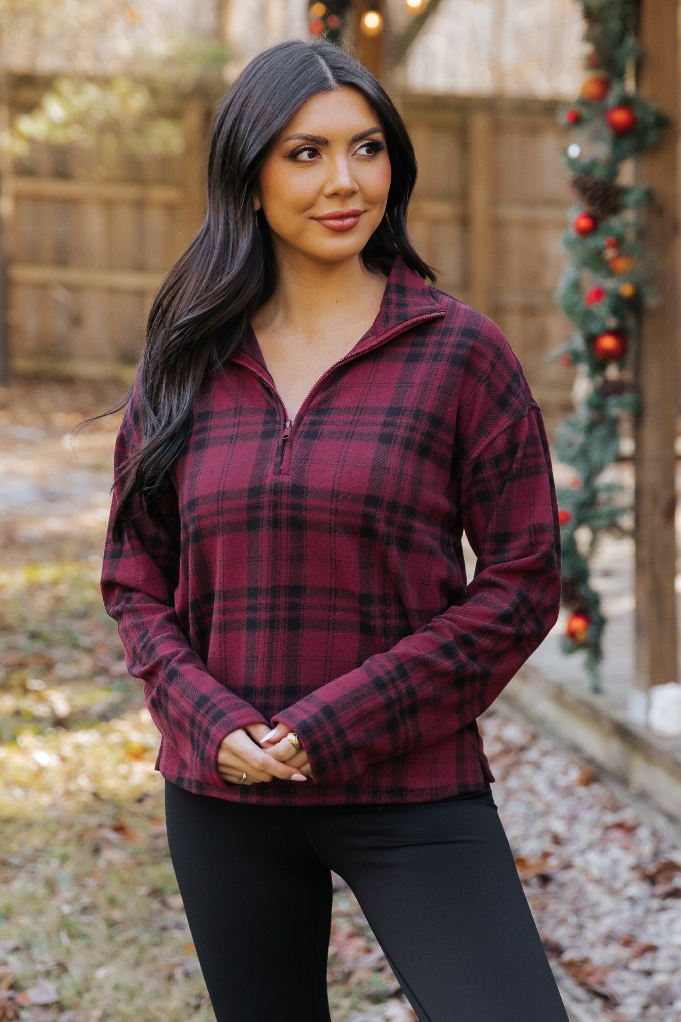 Thread and Supply Amani Plaid Zip Pullover - Magnolia Boutique