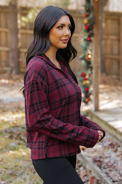 Thread and Supply Amani Plaid Zip Pullover - Magnolia Boutique