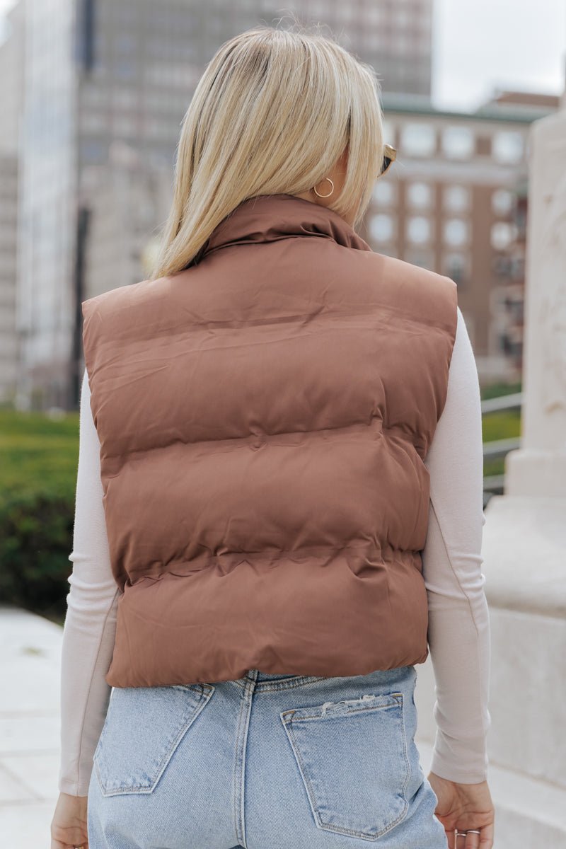 Thread and Supply Brown Puffer Vest - Magnolia Boutique