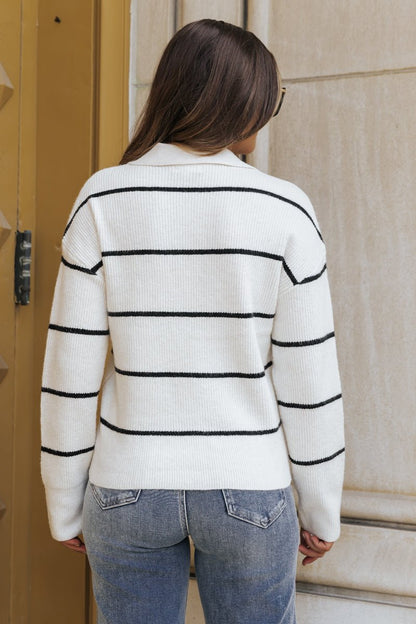 Thread and Supply Ivory Striped Sweater - Magnolia Boutique