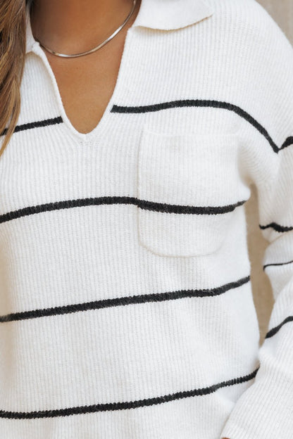 Thread and Supply Ivory Striped Sweater - Magnolia Boutique