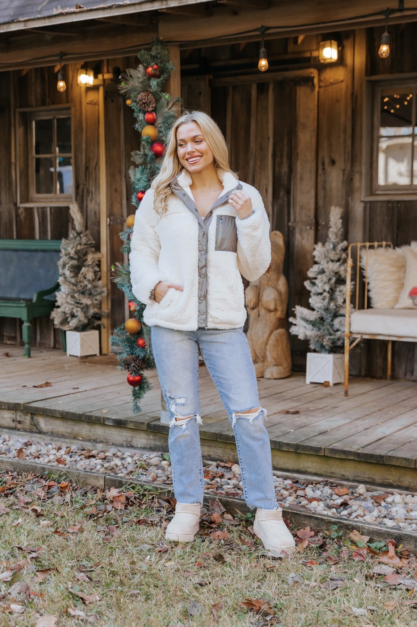 Thread and Supply Kimble Ivory Sherpa Jacket - Magnolia Boutique