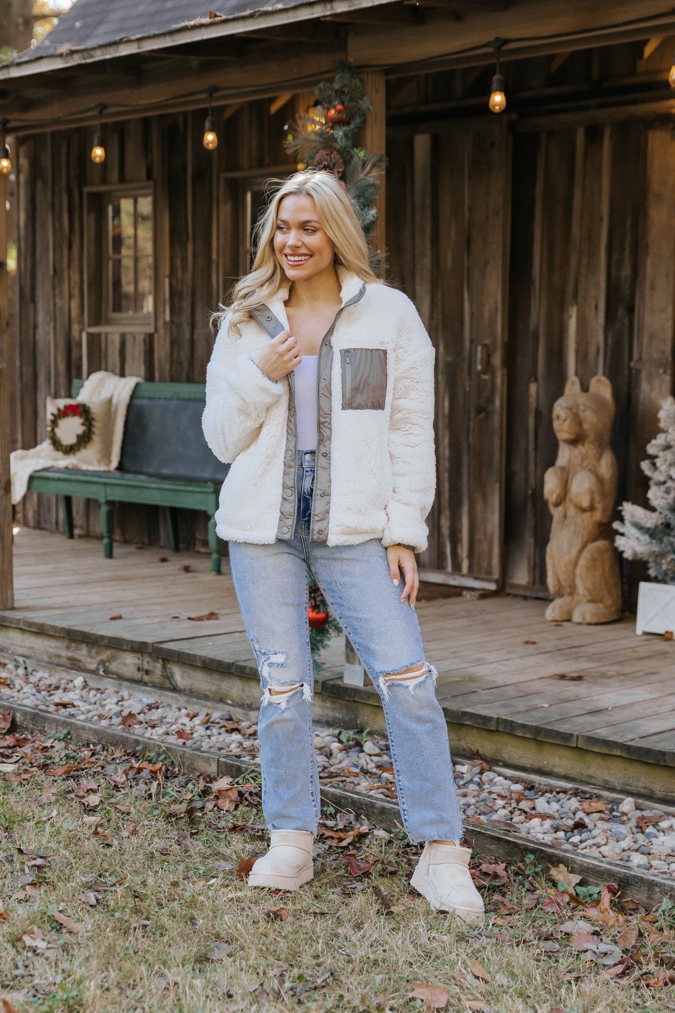 Thread and Supply Kimble Ivory Sherpa Jacket - Magnolia Boutique