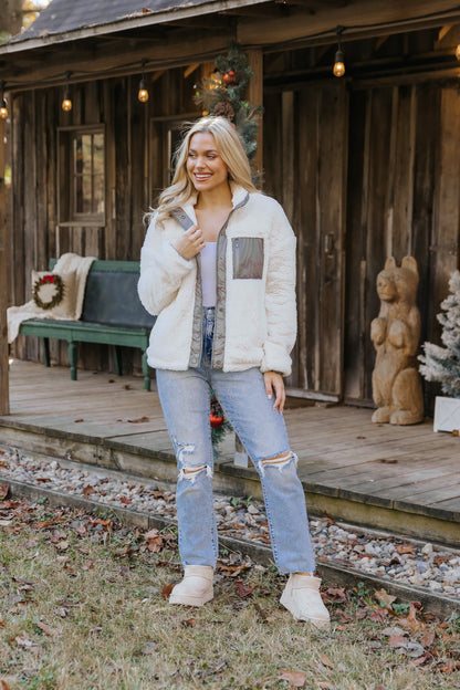 Thread and Supply Kimble Ivory Sherpa Jacket - Magnolia Boutique