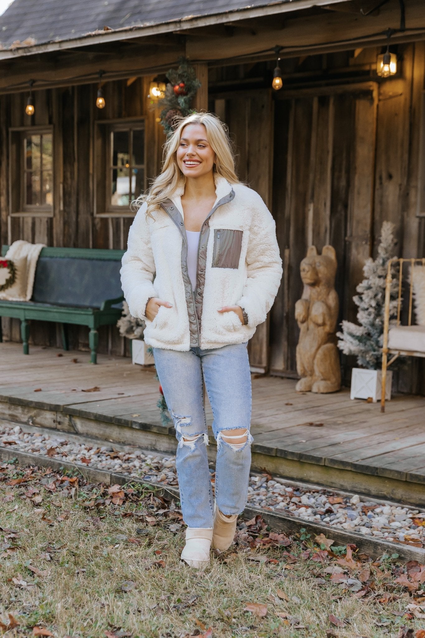 Thread and Supply Kimble Ivory Sherpa Jacket - Magnolia Boutique