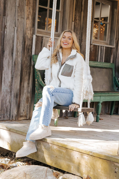 Thread and Supply Kimble Ivory Sherpa Jacket - Magnolia Boutique