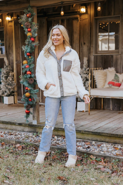 Thread and Supply Kimble Ivory Sherpa Jacket - Magnolia Boutique