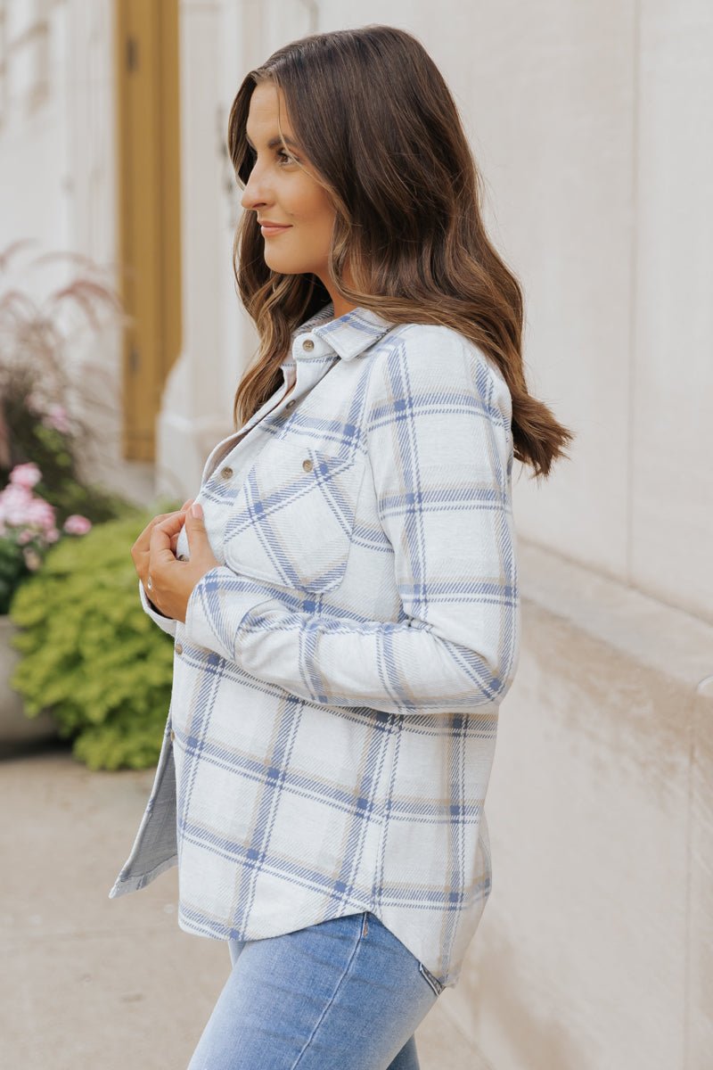 Thread and Supply Navy Plaid Shacket - Magnolia Boutique