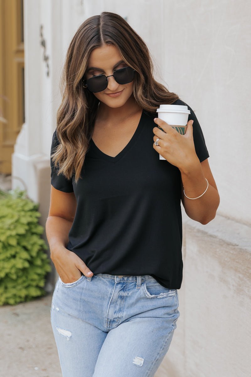 Thread and Supply Tatiana Tee - Black - Magnolia Boutique