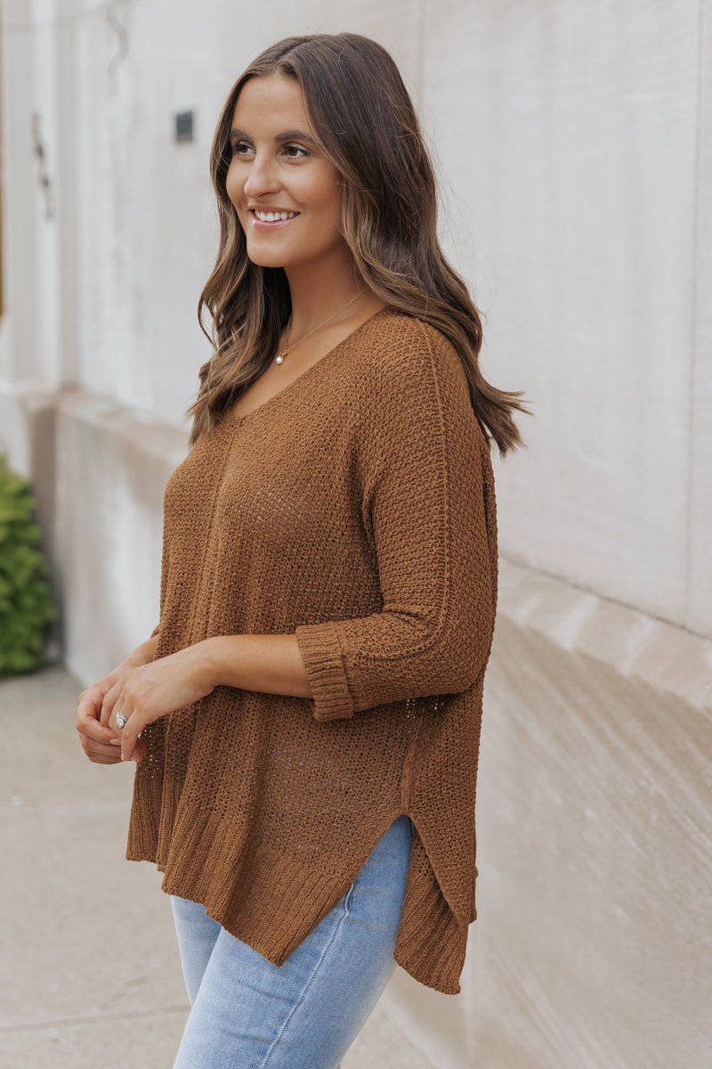 Ultimate Loose Fitted Sweater - Brown - Magnolia Boutique