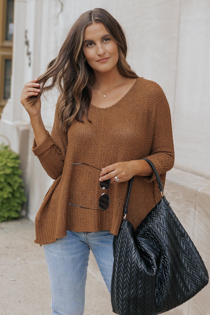 Ultimate Loose Fitted Sweater - Brown - Magnolia Boutique