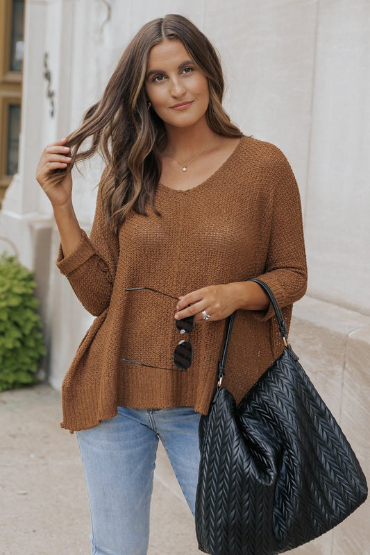 Ultimate Loose Fitted Sweater - Brown - Magnolia Boutique