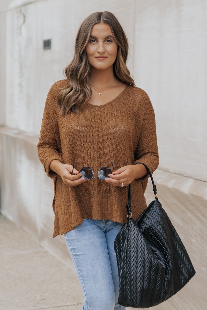 Ultimate Loose Fitted Sweater - Brown - Magnolia Boutique