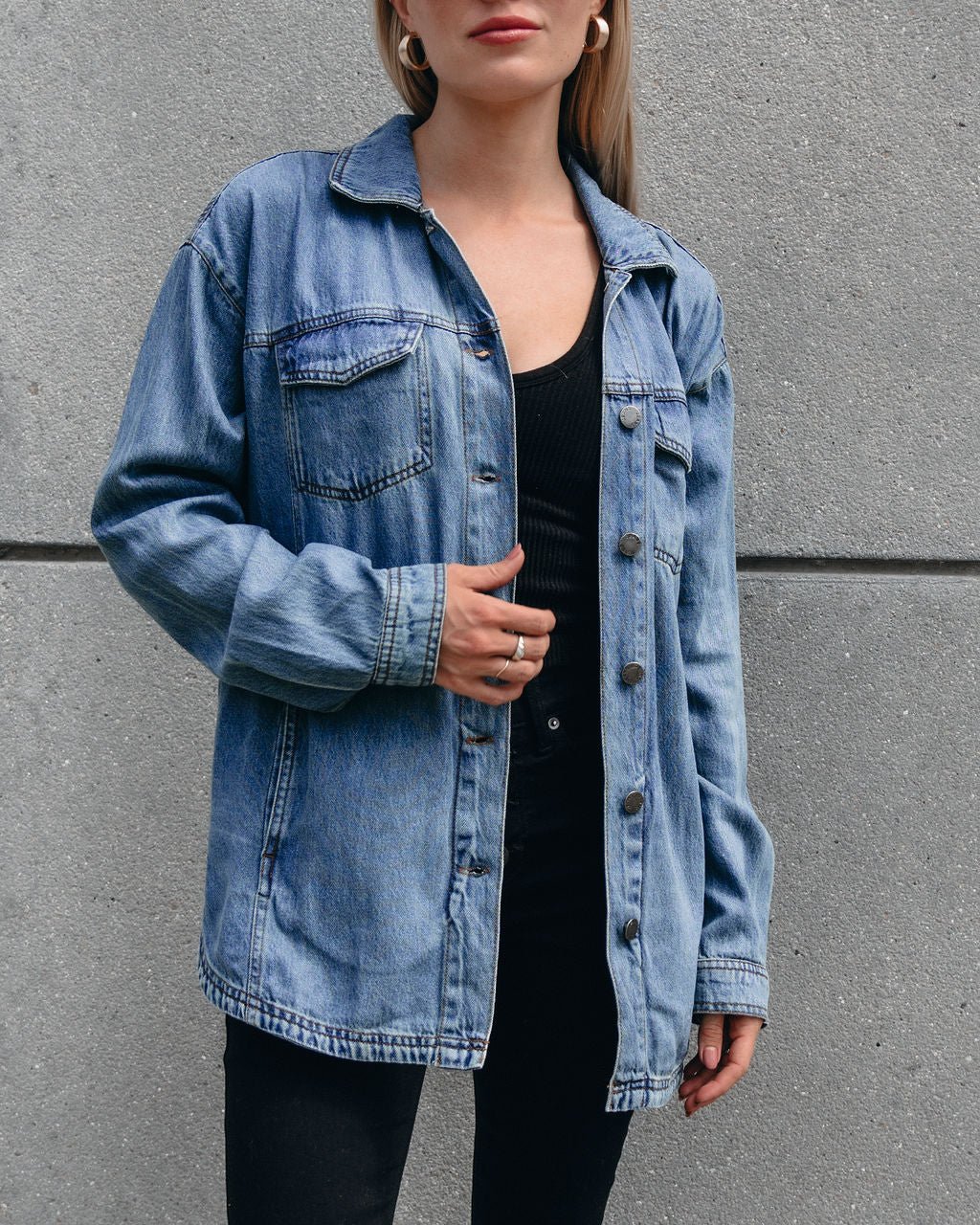 Vintage Button Down Denim Shacket - Magnolia Boutique