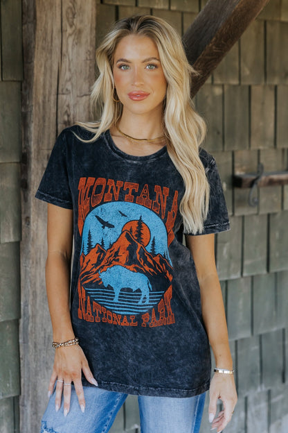 Vintage Charcoal Montana Graphic T-Shirt - Magnolia Boutique