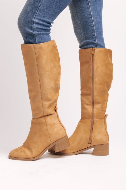 Vintage Tan Suede Knee High Boots - Magnolia Boutique