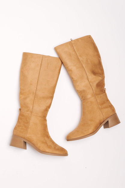 Vintage Tan Suede Knee High Boots - Magnolia Boutique