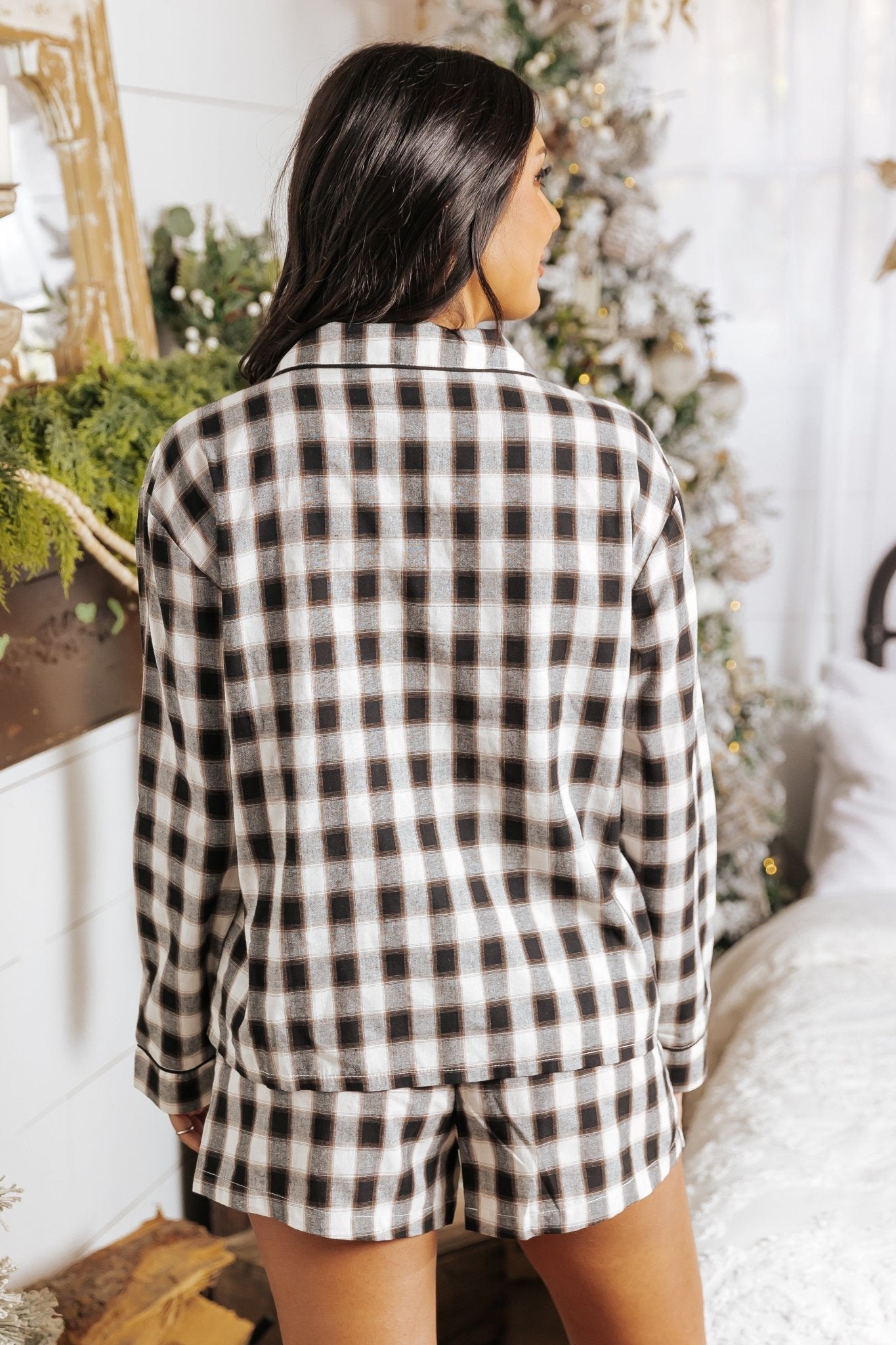 Waking Up Black Plaid Shirt & Shorts Set - Magnolia Boutique