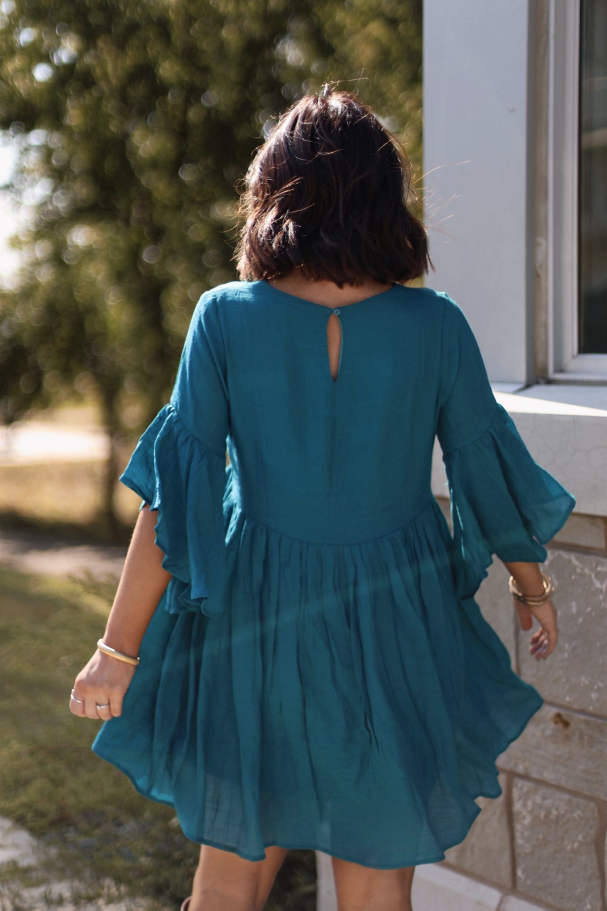 Whimsical Teal Floral Embroidered Mini Dress - Magnolia Boutique