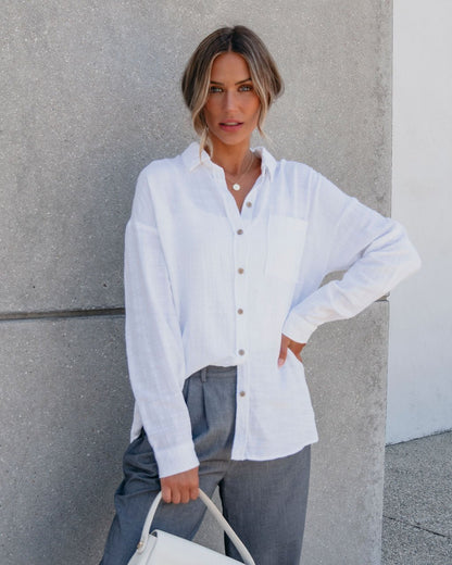 White Button Down Shirt - Magnolia Boutique