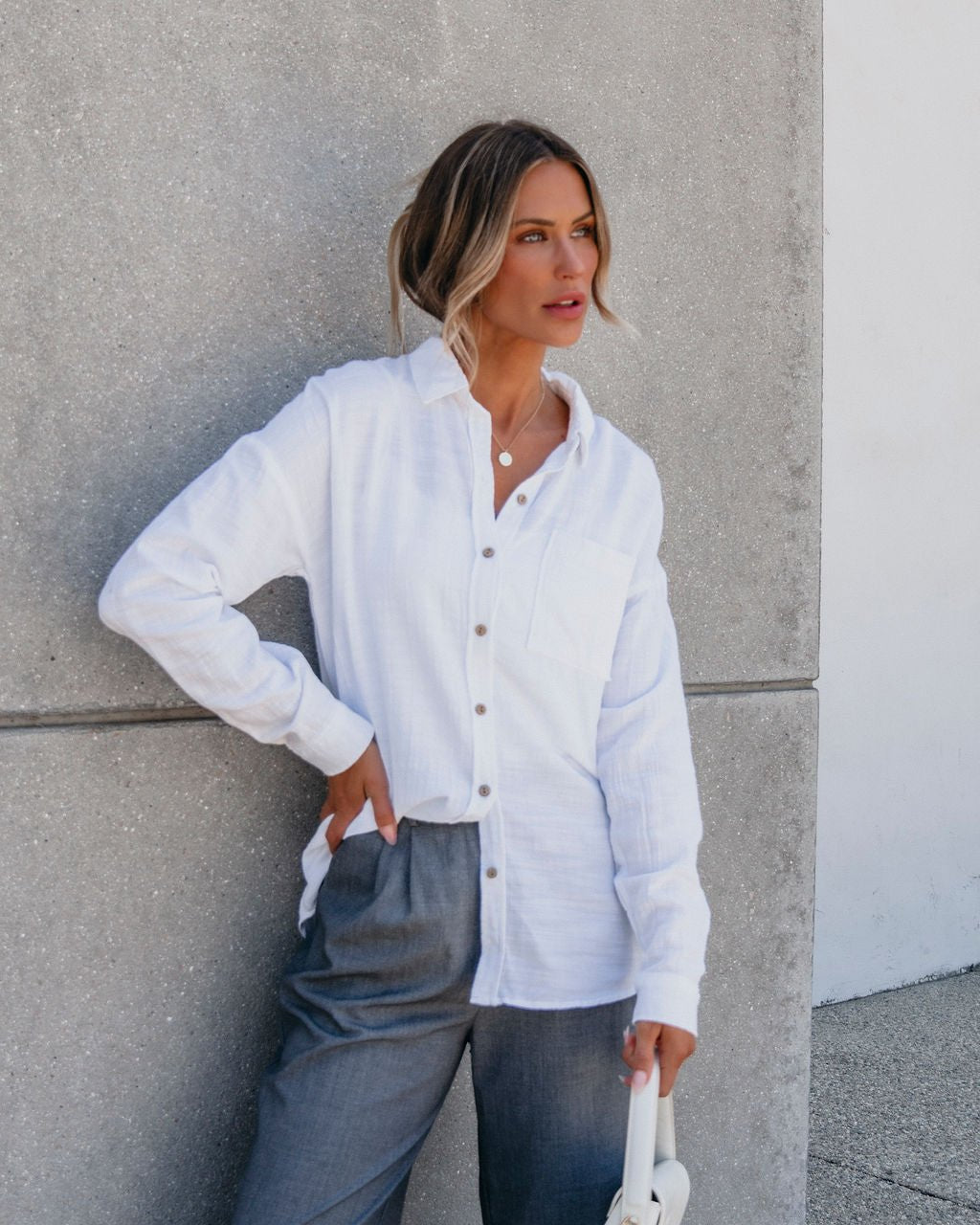 White Button Down Shirt - Magnolia Boutique