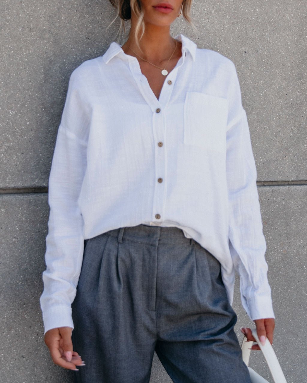 White Button Down Shirt - Magnolia Boutique