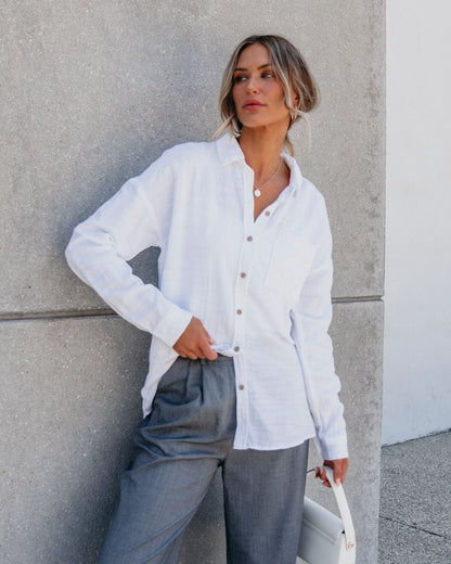 White Button Down Shirt - Magnolia Boutique