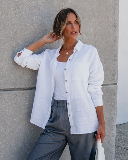 White Button Down Shirt - Magnolia Boutique