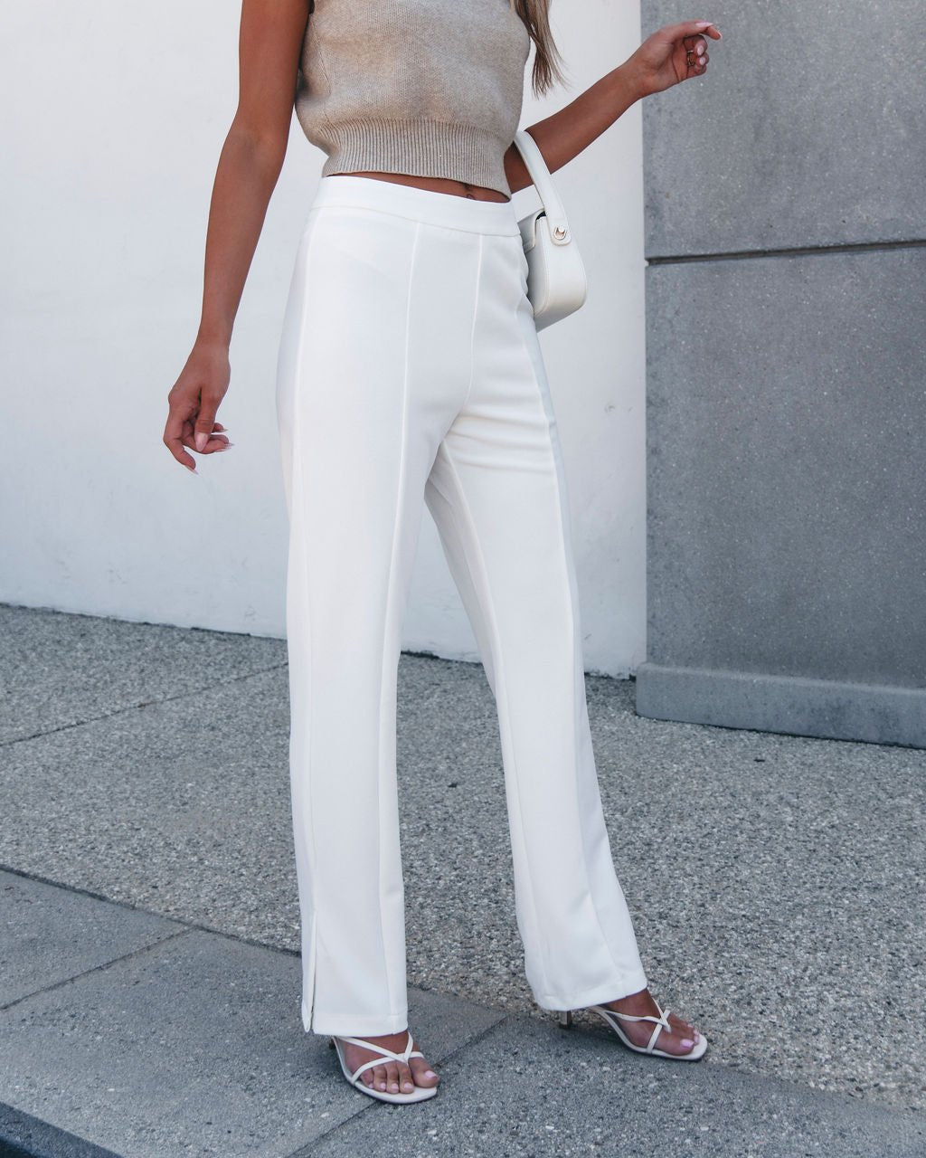 White Knit Straight Leg Pants - Magnolia Boutique