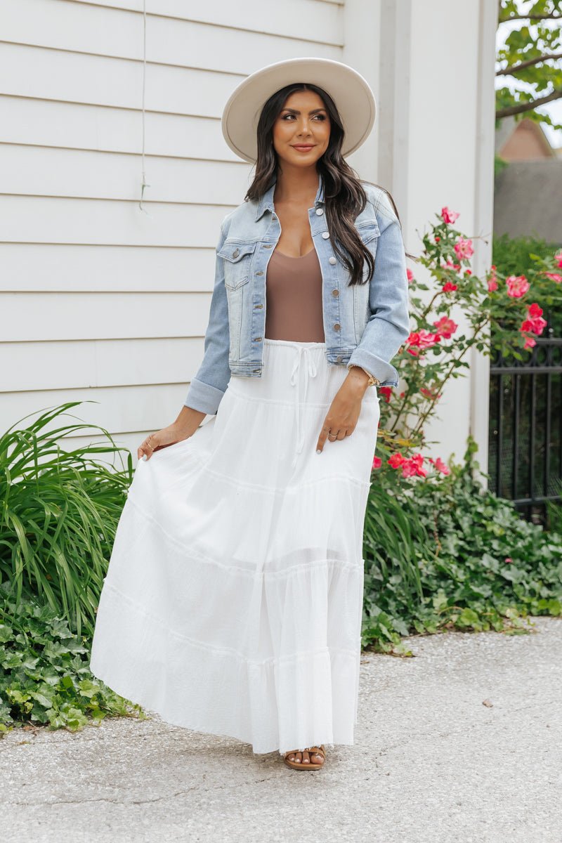 White Ruffle Tiered Maxi Skirt - Magnolia Boutique