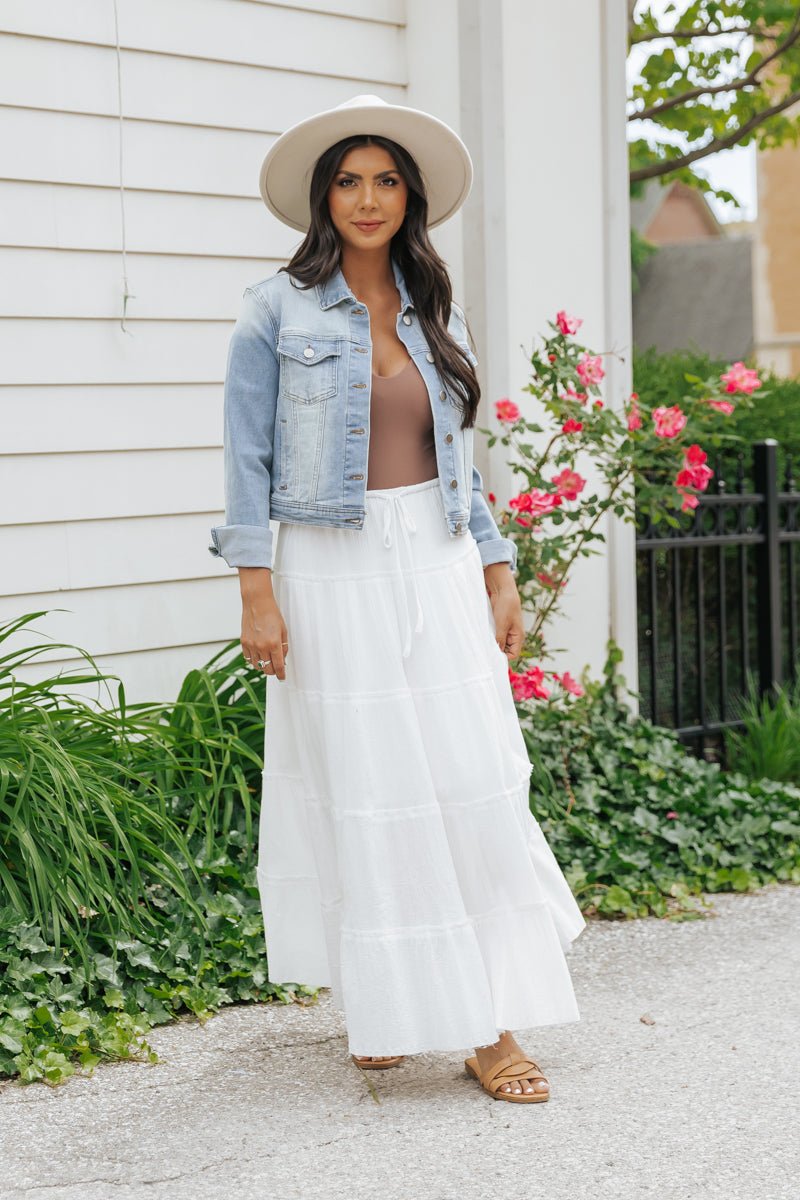 White Ruffle Tiered Maxi Skirt - Magnolia Boutique