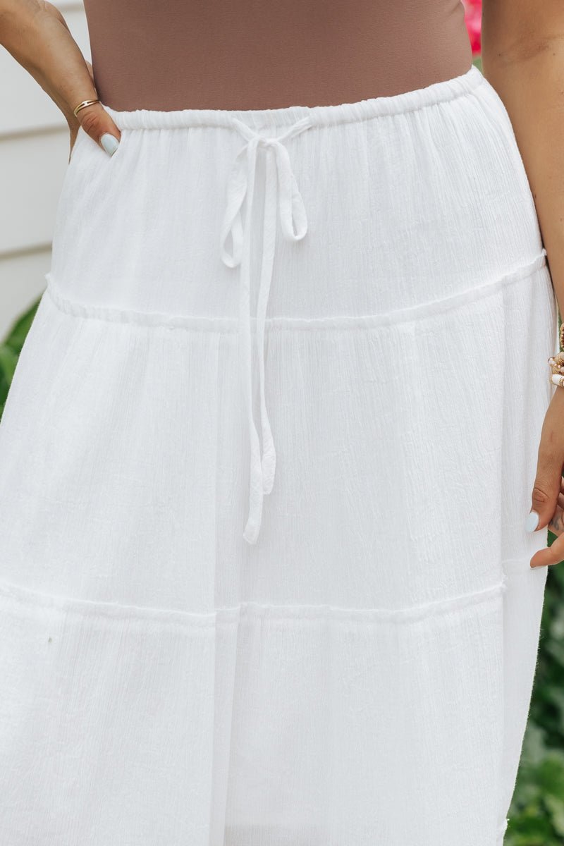 White Ruffle Tiered Maxi Skirt - Magnolia Boutique