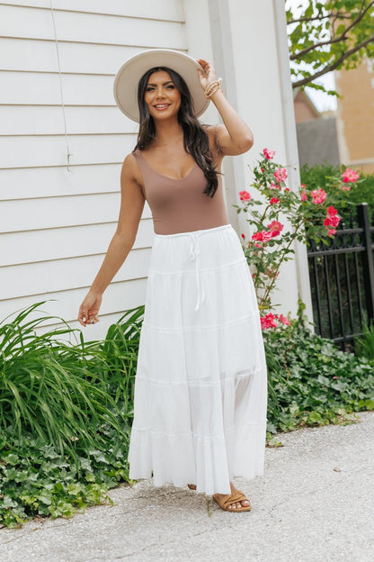 White Ruffle Tiered Maxi Skirt - Magnolia Boutique