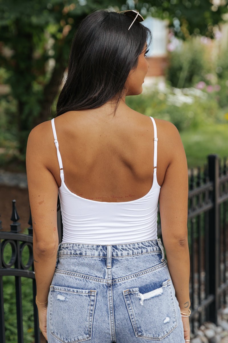 White Seamless Double Layer Bodysuit - Magnolia Boutique