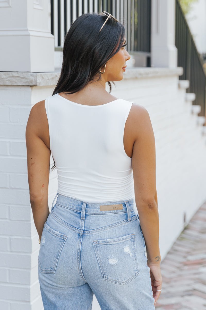 White Seamless Tank Bodysuit - Magnolia Boutique