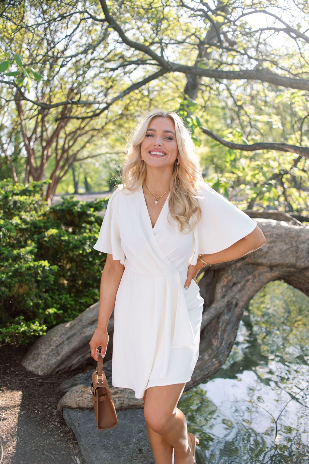 White Short Sleeve Wrapped Mini Dress - FINAL SALE – Magnolia Boutique