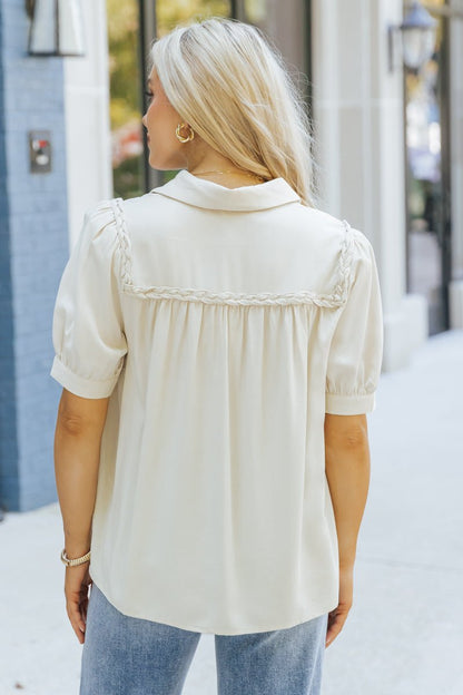 Yours To Cherish Braided Button Down Top - Magnolia Boutique