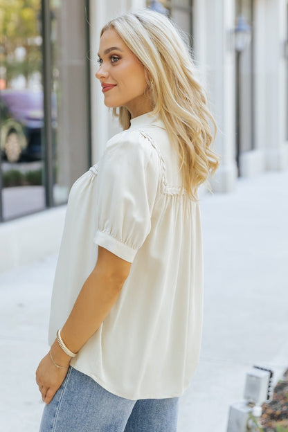 Yours To Cherish Braided Button Down Top - Magnolia Boutique