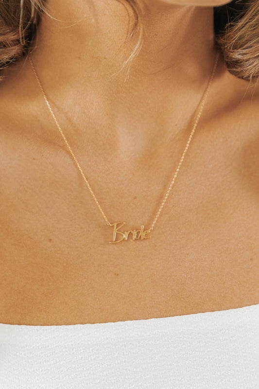 18k Gold Dipped Bride Charm Necklace | Pre Order - Magnolia Boutique