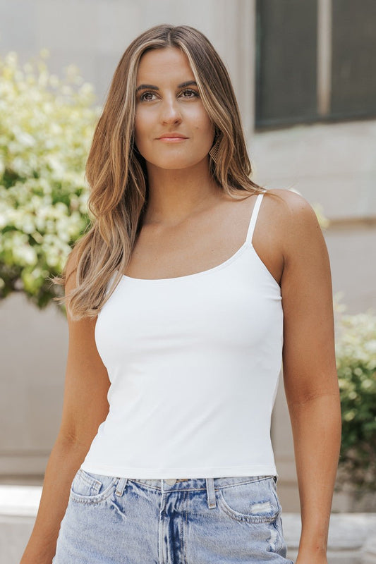All Day Comfort Padded White Cami - Magnolia Boutique