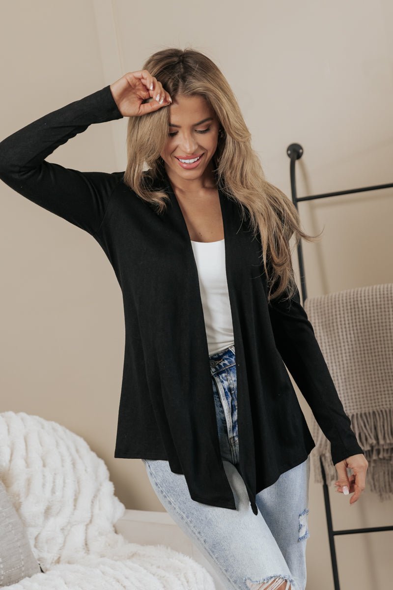 All Day Every Day Black Cardigan - Doorbuster - Magnolia Boutique