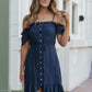 All The Frills Navy Tiered Mini Dress - Magnolia Boutique