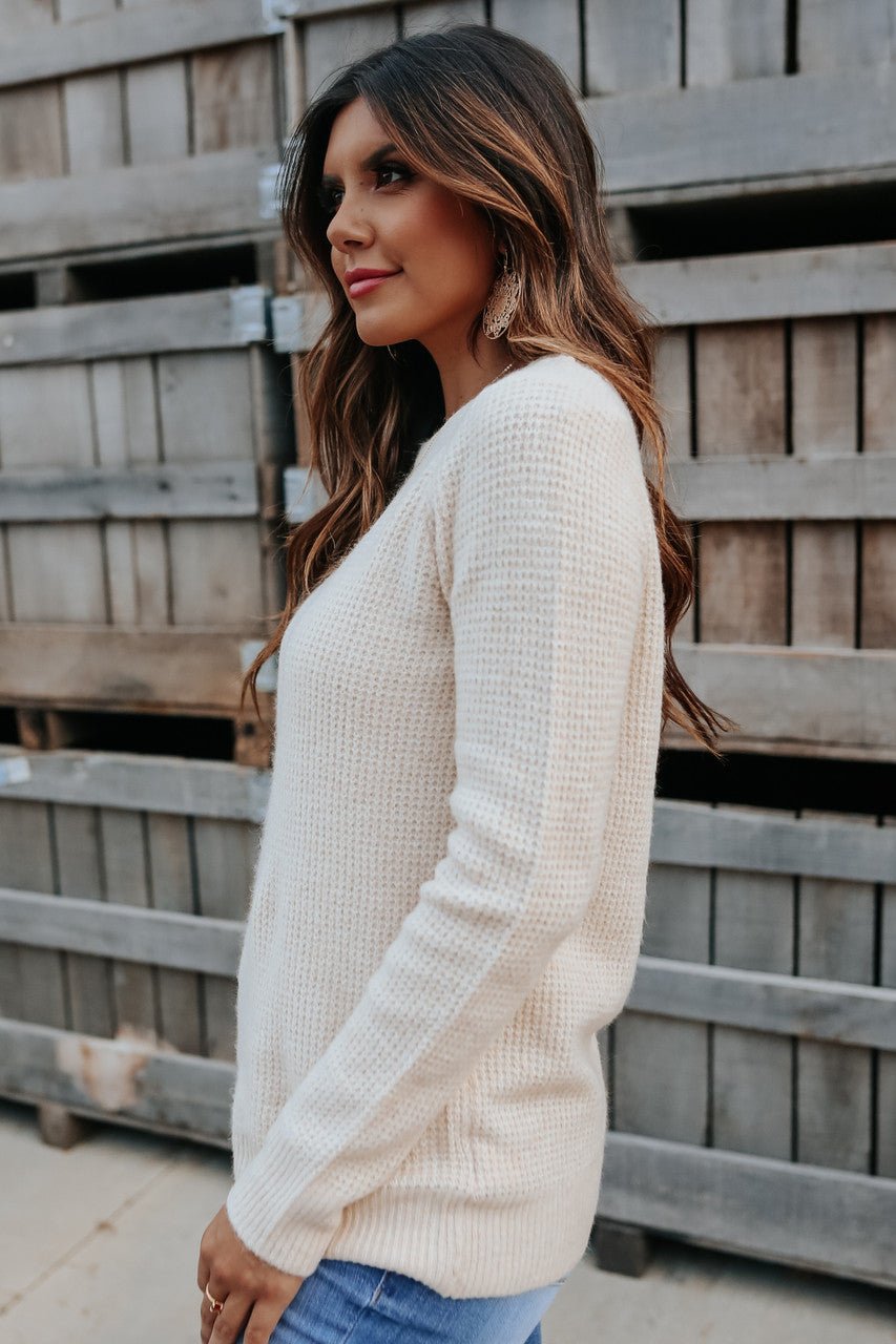 Autumn Glow Brushed Oatmeal Waffle Sweater - FINAL SALE - Magnolia Boutique