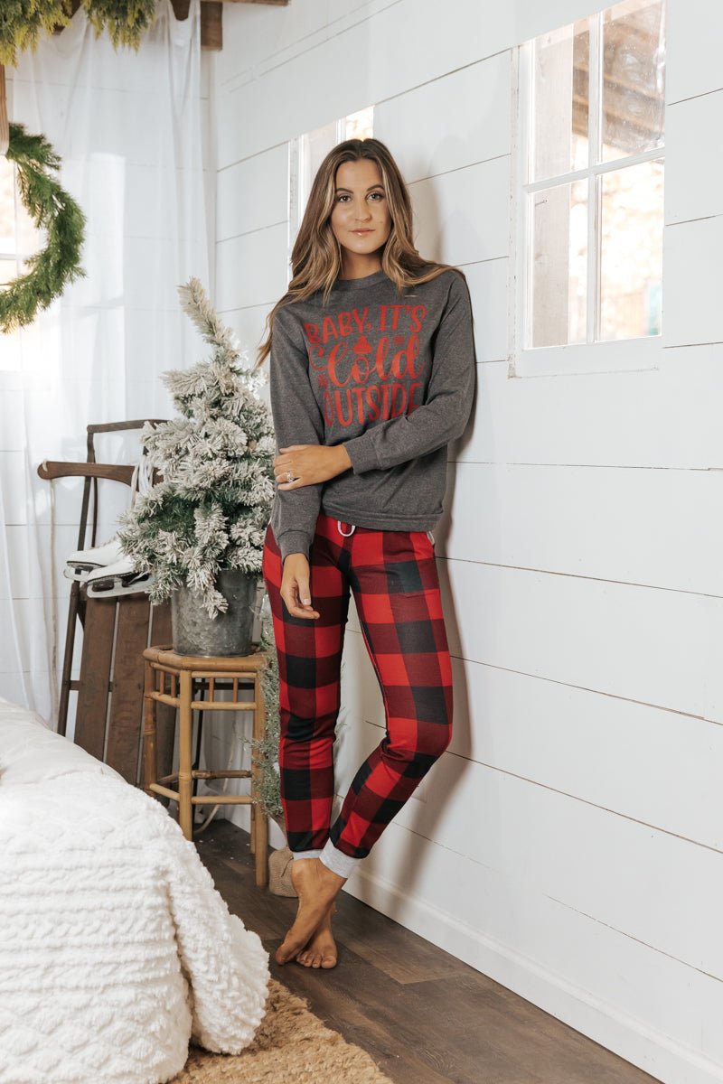 Baby It's Cold Outside Long Sleeve Graphic Tee - Magnolia Boutique