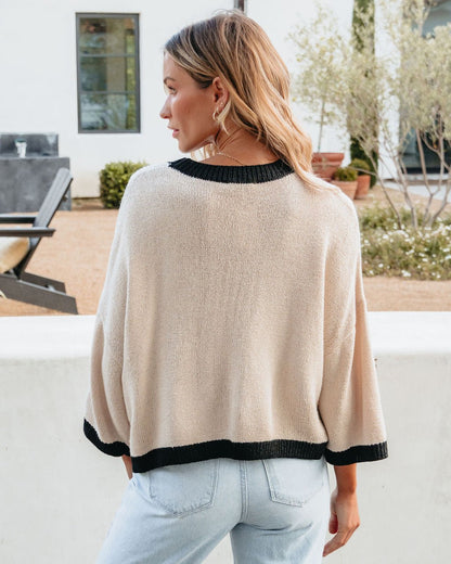 Beige Color Block Pullover Sweater - Magnolia Boutique