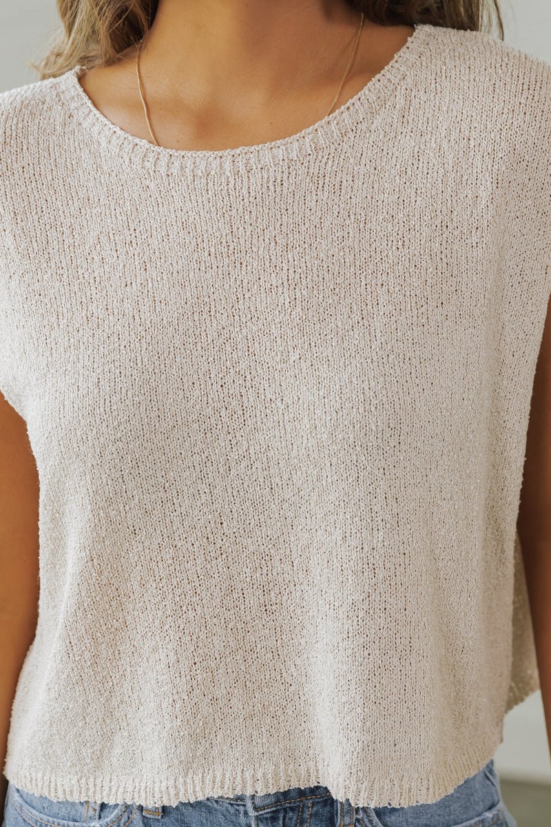 Beige Essential Short Sleeve Sweater | Pre Order - Magnolia Boutique