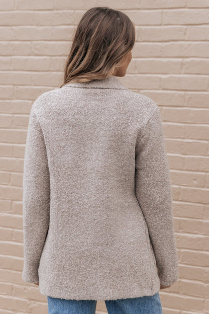 Beige Ultra Soft Textured Wool Coat - Magnolia Boutique