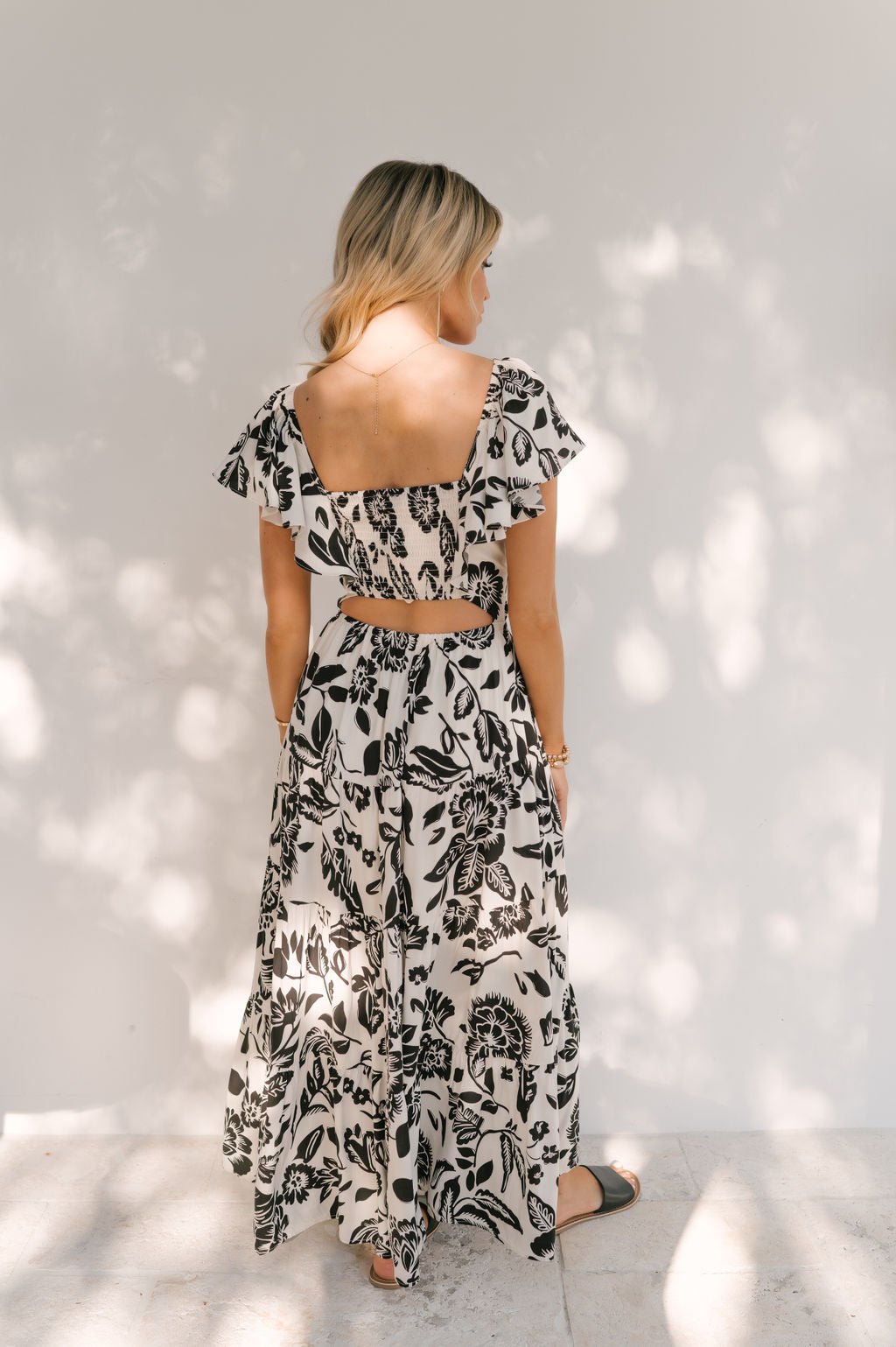 Black Floral Print Tiered Maxi Dress - Magnolia Boutique